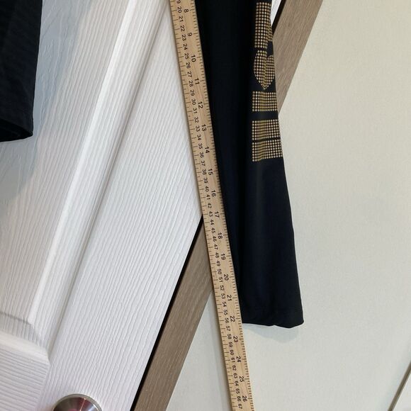 Nike Golf Womens Size Medium Black And Gold Dri-FIT Stretch Half-Zip Thumb Holes - Picture 9 of 9